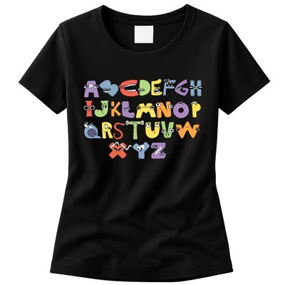 Villain Letter Abcs Evil Alphabet Lore Womens T-Shirt