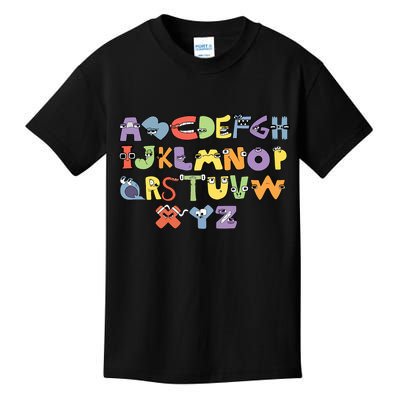 Villain Letter Abcs Evil Alphabet Lore Kids T-Shirt