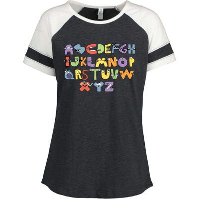 Villain Letter Abcs Evil Alphabet Lore Enza Ladies Jersey Colorblock Tee