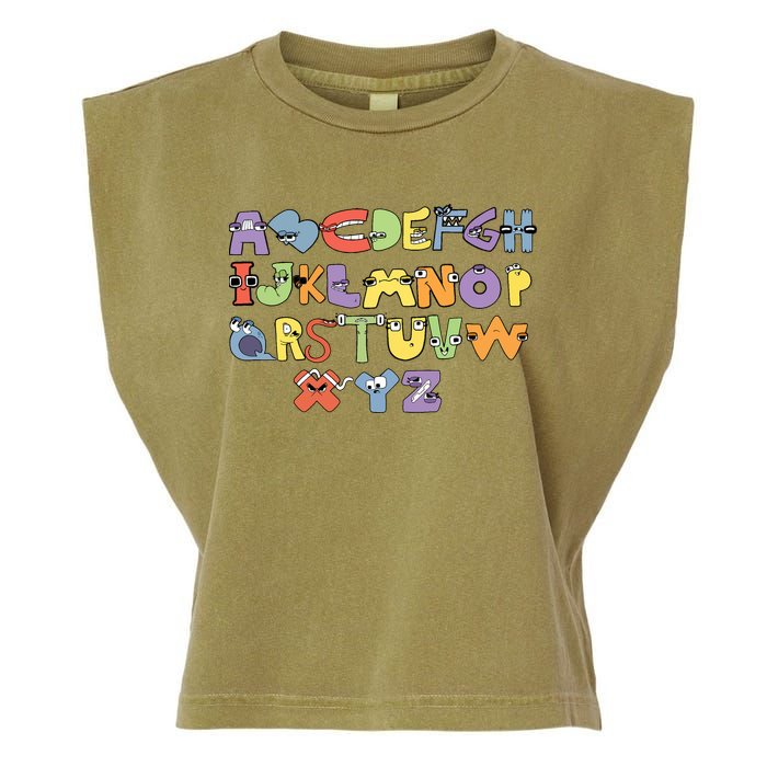 Villain Letter Abcs Evil Alphabet Lore Garment-Dyed Women's Muscle Tee