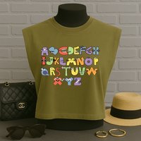 Villain Letter Abcs Evil Alphabet Lore Garment-Dyed Women's Muscle Tee