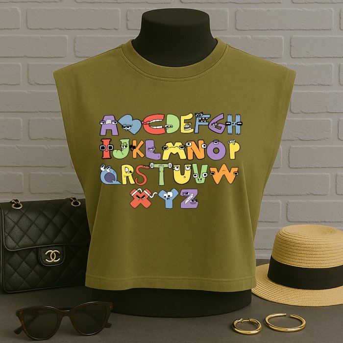 Villain Letter Abcs Evil Alphabet Lore Garment-Dyed Women's Muscle Tee