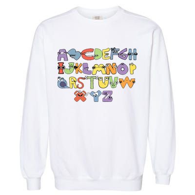 Villain Letter Abcs Evil Alphabet Lore Garment-Dyed Sweatshirt