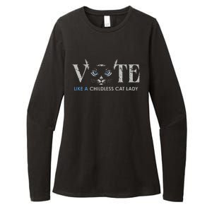 Vote Like A Childless Cat Lady Election 2024 Cat Ladies Womens CVC Long Sleeve Shirt