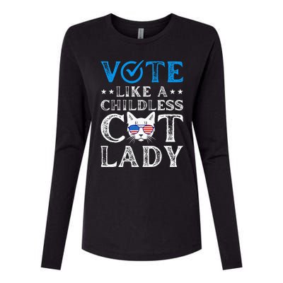 Vote Like A Childless Cat Lady Womens Cotton Relaxed Long Sleeve T-Shirt