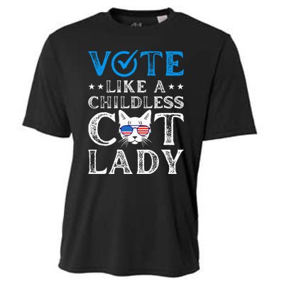 Vote Like A Childless Cat Lady Cooling Performance Crew T-Shirt