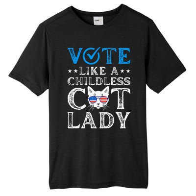 Vote Like A Childless Cat Lady Tall Fusion ChromaSoft Performance T-Shirt