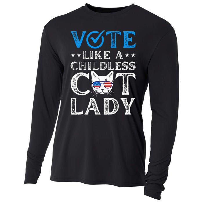 Vote Like A Childless Cat Lady Cooling Performance Long Sleeve Crew