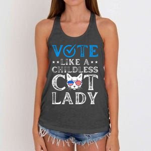 Vote Like A Childless Cat Lady Women's Knotted Racerback Tank