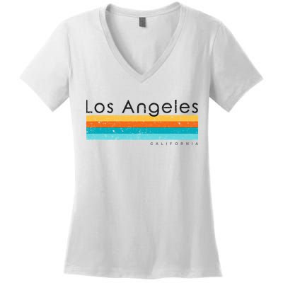 Vintage Los Angeles California Ca Retro Design Women's V-Neck T-Shirt