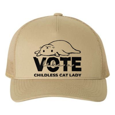 Vote Like A Childless Cat Lady Funny Voting Kamala Yupoong Adult 5-Panel Trucker Hat