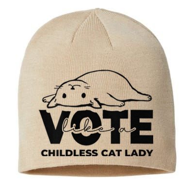 Vote Like A Childless Cat Lady Funny Voting Kamala Sustainable Beanie