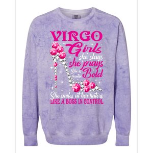 Virgo Like A Boss In Control Diamond Shoes Funny Funny Gift Meaningful Gift Colorblast Crewneck Sweatshirt