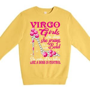 Virgo Like A Boss In Control Diamond Shoes Funny Funny Gift Meaningful Gift Premium Crewneck Sweatshirt