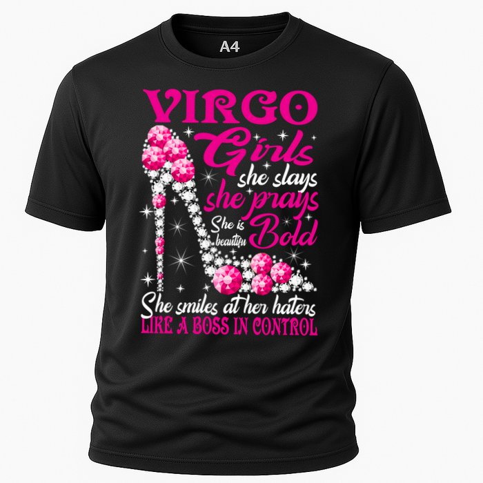 Virgo Like A Boss In Control Diamond Shoes Funny Funny Gift Meaningful Gift Cooling Performance Crew T-Shirt