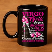 Virgo Like A Boss In Control Diamond Shoes Funny Funny Gift Meaningful Gift 11oz C Handle Ceramic Mug
