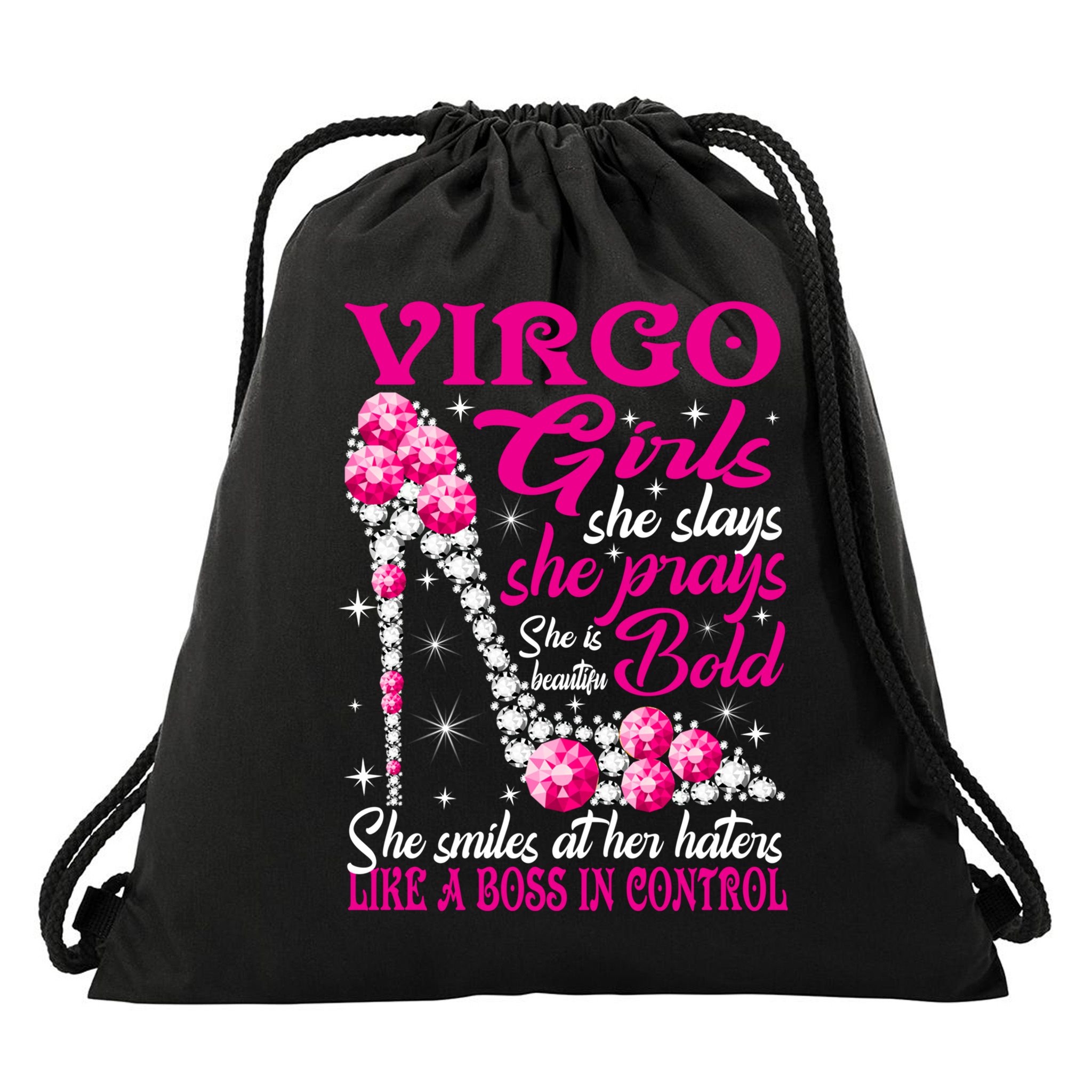 Virgo Like A Boss In Control Diamond Shoes Funny Funny Gift Meaningful Gift Drawstring Bag