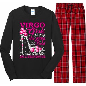 Virgo Like A Boss In Control Diamond Shoes Funny Funny Gift Meaningful Gift Long Sleeve Pajama Set