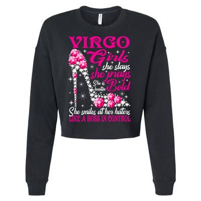 Virgo Like A Boss In Control Diamond Shoes Funny Funny Gift Meaningful Gift Cropped Pullover Crew