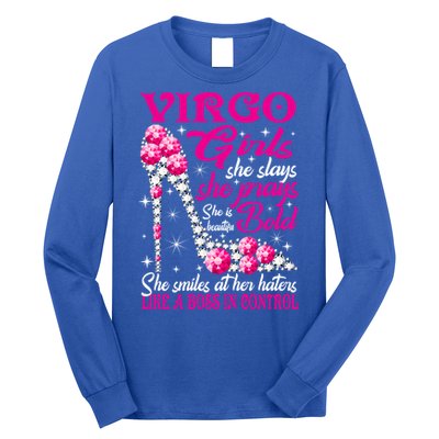 Virgo Like A Boss In Control Diamond Shoes Funny Funny Gift Meaningful Gift Long Sleeve Shirt