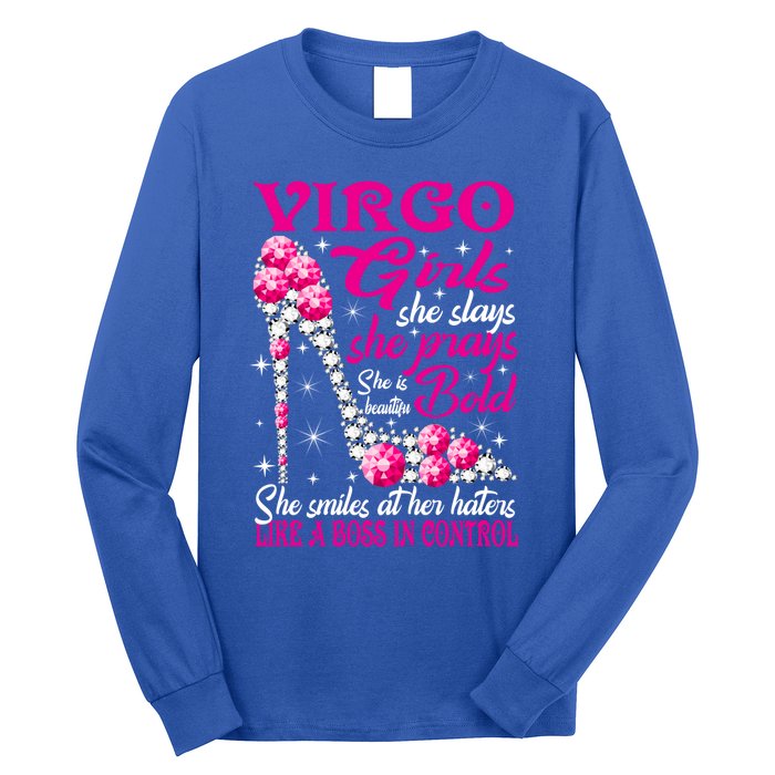 Virgo Like A Boss In Control Diamond Shoes Funny Funny Gift Meaningful Gift Long Sleeve Shirt