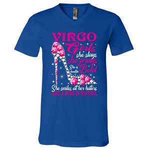 Virgo Like A Boss In Control Diamond Shoes Funny Funny Gift Meaningful Gift V-Neck T-Shirt