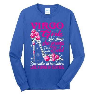Virgo Like A Boss In Control Diamond Shoes Funny Funny Gift Meaningful Gift Tall Long Sleeve T-Shirt