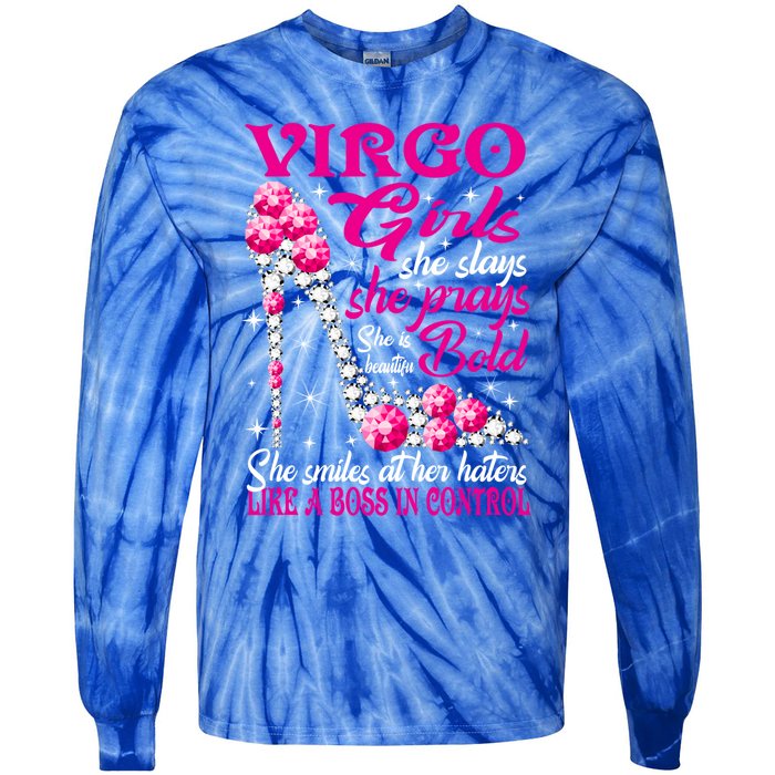 Virgo Like A Boss In Control Diamond Shoes Funny Funny Gift Meaningful Gift Tie-Dye Long Sleeve Shirt