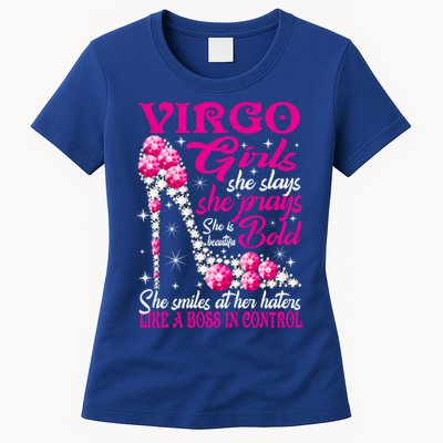 Virgo Like A Boss In Control Diamond Shoes Funny Funny Gift Meaningful Gift Womens T-Shirt