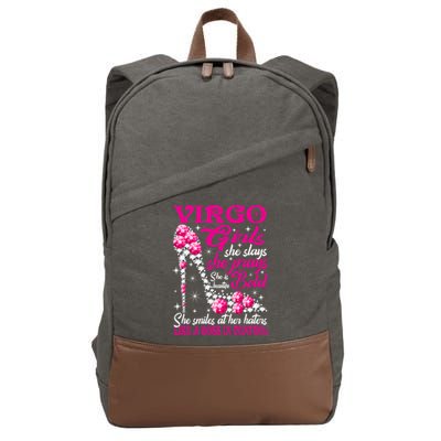 Virgo Like A Boss In Control Diamond Shoes Funny Funny Gift Meaningful Gift Cotton Canvas Backpack