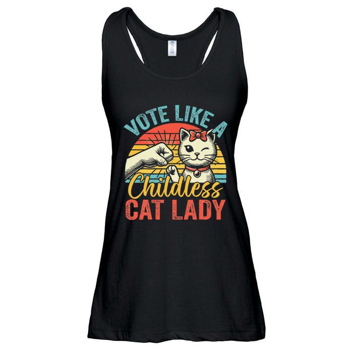 Vote Like A Childless Cat Lady Proud Cat Mom Gift Ladies Essential Flowy Tank