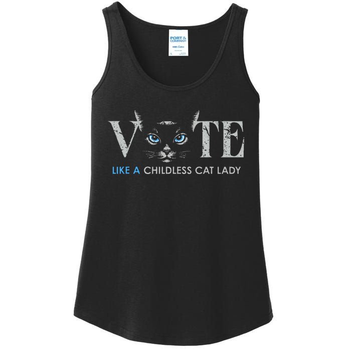 Vote Like A Childless Cat Lady Election 2024 Cat Ladies Ladies Essential Tank