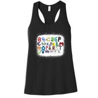 Villain Letter Abcs Bleached Evil Alphabets Bleach Lore Women's Racerback Tank