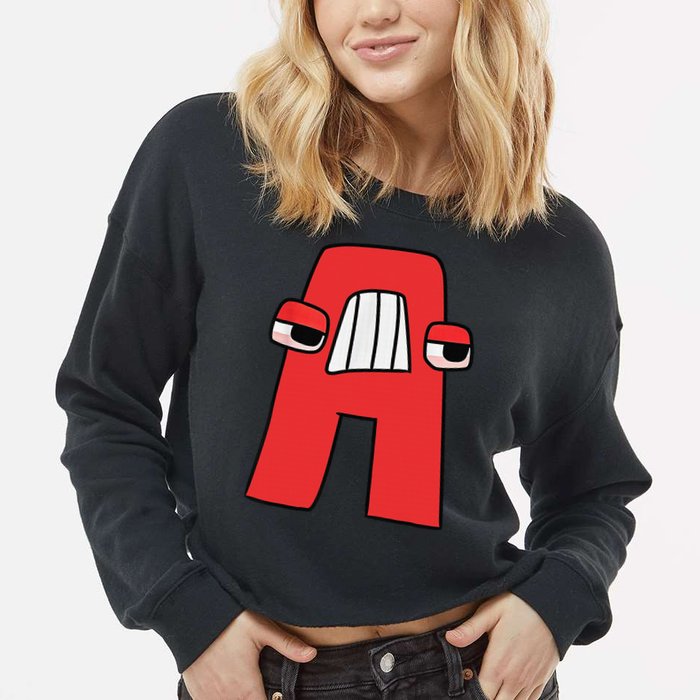 Villain Letter Abc Costume Boys Matching Evil Alphabet Lore Cropped Pullover Crew