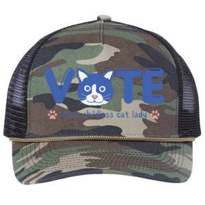 Vote Like A Childless Cat Lady Funny Voting Kamala Retro Rope Trucker Hat Cap