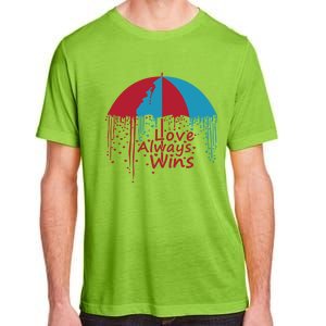 Valentine Love Always Wins Raining Hearts Dripping Umbrella Gift Adult ChromaSoft Performance T-Shirt