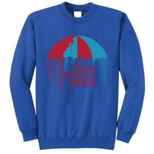 Valentine Love Always Wins Raining Hearts Dripping Umbrella Gift Sweatshirt