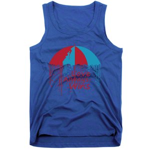 Valentine Love Always Wins Raining Hearts Dripping Umbrella Gift Tank Top