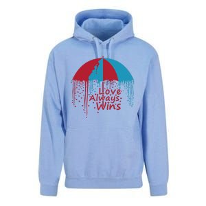 Valentine Love Always Wins Raining Hearts Dripping Umbrella Gift Unisex Surf Hoodie