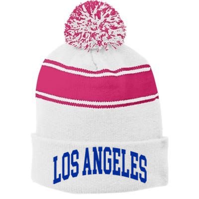 Vintage Los Angeles Stripe Pom Pom Beanie