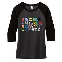 Villain Letter Abc Costume Boys Matching Evil Alphabet Lore Women's Tri-Blend 3/4-Sleeve Raglan Shirt