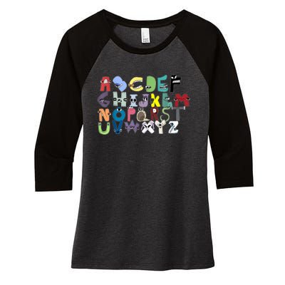 Villain Letter Abc Costume Boys Matching Evil Alphabet Lore Women's Tri-Blend 3/4-Sleeve Raglan Shirt