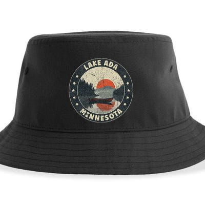 Vintage Lake Ada Minnesota Sunset Sustainable Bucket Hat