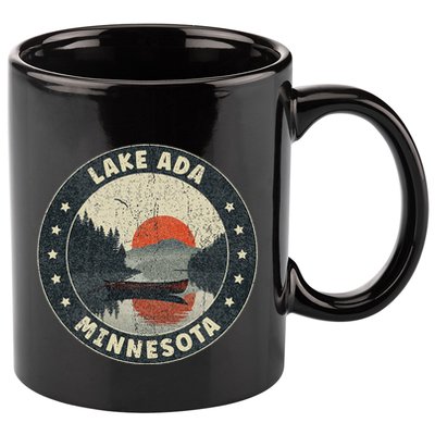 Vintage Lake Ada Minnesota Sunset 11oz C Handle Ceramic Mug