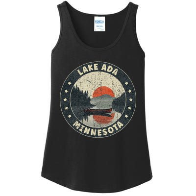 Vintage Lake Ada Minnesota Sunset Ladies Essential Tank