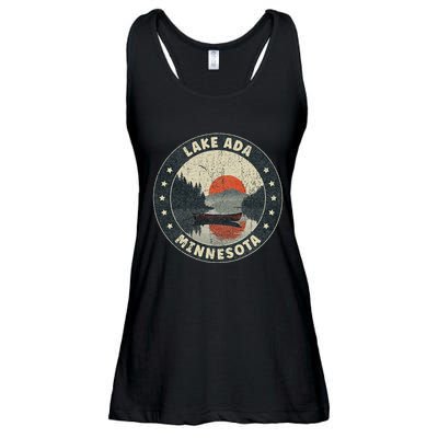 Vintage Lake Ada Minnesota Sunset Ladies Essential Flowy Tank