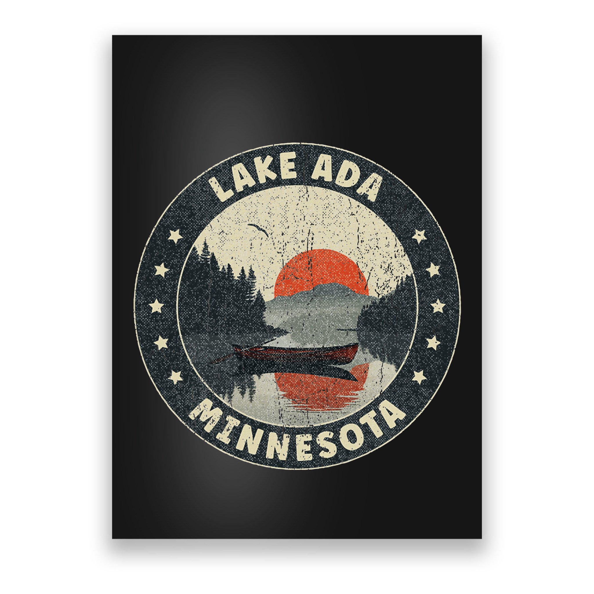 Vintage Lake Ada Minnesota Sunset Poster