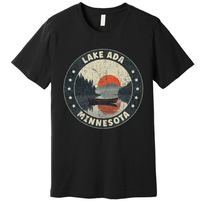 Vintage Lake Ada Minnesota Sunset Premium T-Shirt