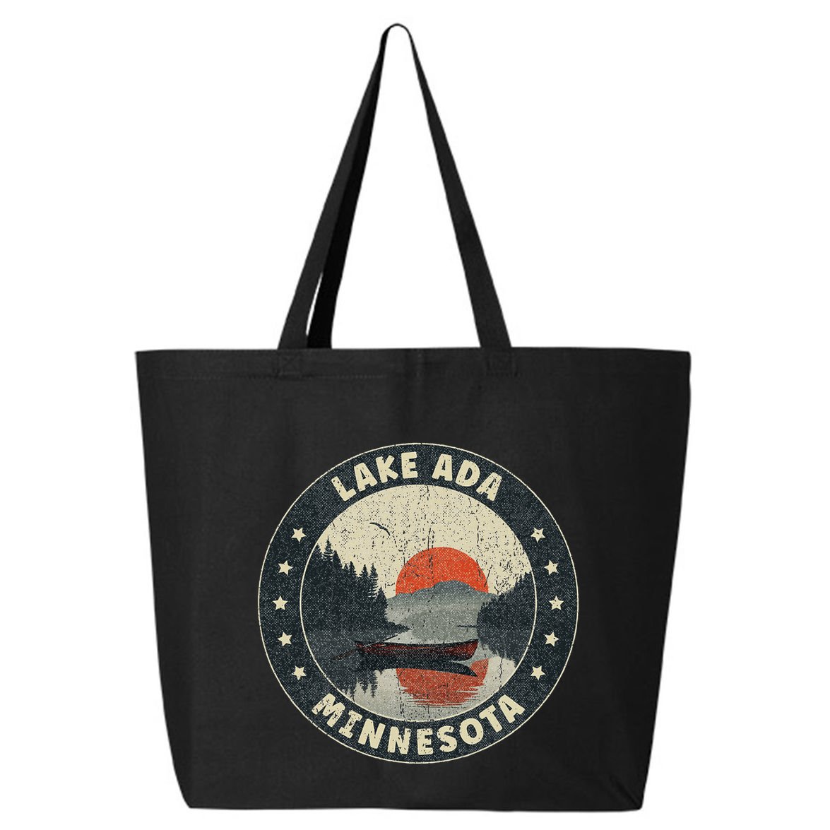 Vintage Lake Ada Minnesota Sunset 25L Jumbo Tote