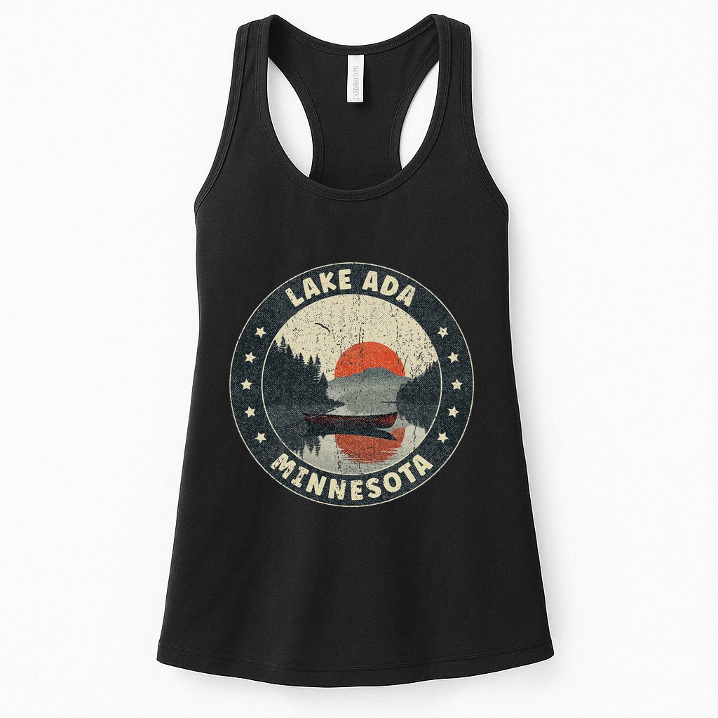 Vintage Lake Ada Minnesota Sunset Womens Tank Top